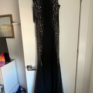 Stunning Black Maxi Dress with Embellishments